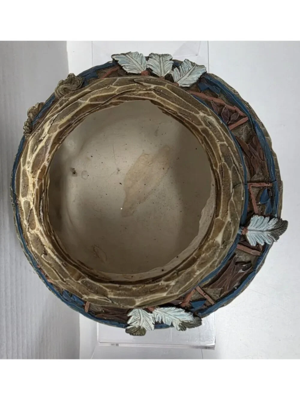 Southwestern Resin Feather Pot Candle Holders Bowl Decor Lot of 2